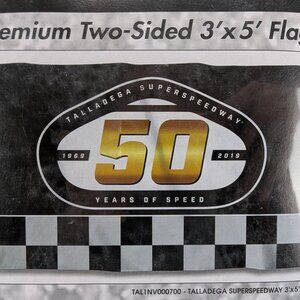 NASCAR Talladega Superspeedway 3'x5' Flag Two-Sided 50 Years of Speed 2019 New